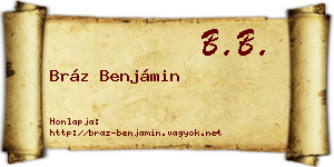 Bráz Benjámin névjegykártya
